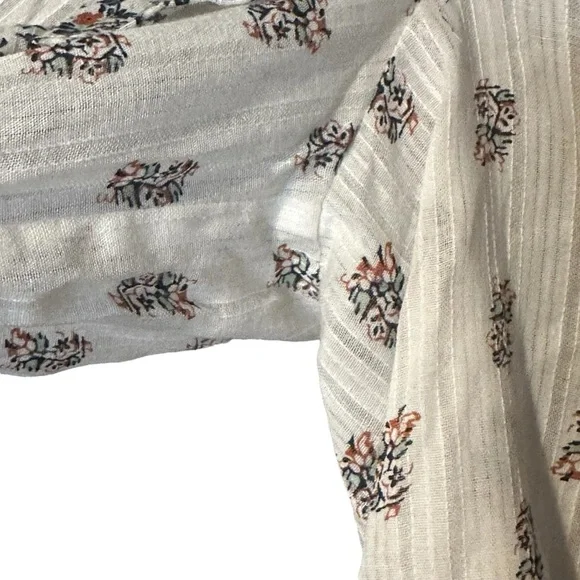 Veronica Beard Size 0 Abra Blouse Cotton Floral Print Pattern Ruffle Long Sleeve - Picture 3 of 9